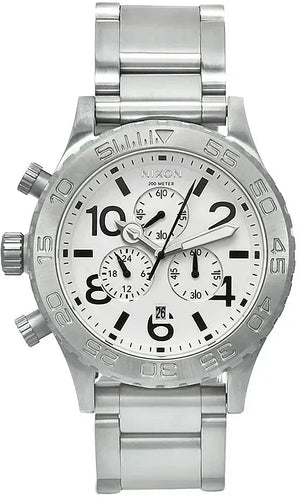 Buy Shop Nixon 51-30 Chrono White Dial Silver Steel Strap Watch for Men - A083-100 USA Online