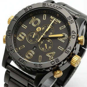 Buy Shop Nixon 51-30 Chronograph Black Dial Black Steel Strap Watch for Men - A083-1041 USA Online