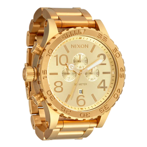 Buy Shop Nixon 51-30 Chronograph Gold Dial Gold Steel Strap Watch for Men - A083-502 USA Online