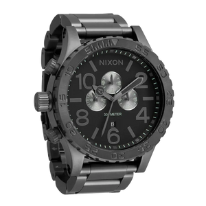 Buy Shop Nixon 51-30 Chronograph Grey Dial Grey Steel Strap Watch for Men - A083-1062 USA Online