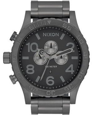Buy Shop Nixon 51-30 Chronograph Grey Dial Grey Steel Strap Watch for Men - A083-1062 USA Online