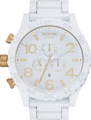 Buy Shop Nixon 51-30 Chronograph White Dial White Steel Strap Watch for Men - A083-1035 USA Online