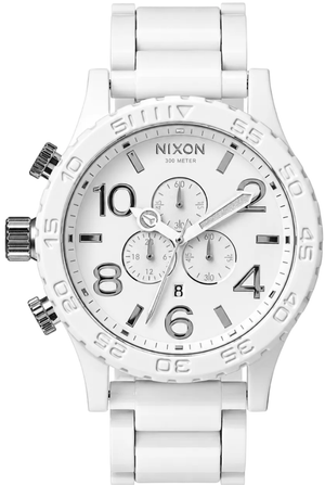 Buy Shop Nixon 51-30 Chronograph White Dial White Steel Strap Watch for Men - A083-1255 USA Online