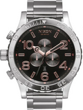 Nixon 51-30 Chrono Grey Dial Silver Steel Strap Watch for Men - A083-2064