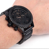 Nixon 51-30 Chrono Black Dial Black Steel Strap Watch for Men - A083-957