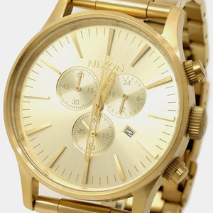 Buy Shop Nixon Sentry Chrono Gold Dial Gold Steel Strap Watch for Men - A386-502 USA Online