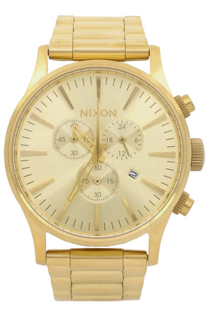 Buy Shop Nixon Sentry Chrono Gold Dial Gold Steel Strap Watch for Men - A386-502 USA Online