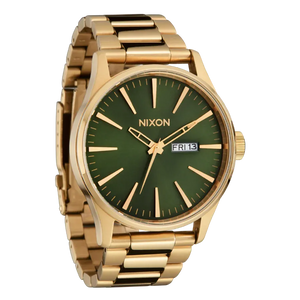 Buy Shop Nixon Sentry Green Dial Gold Steel Strap Watch for Men - A356-1919 USA Online
