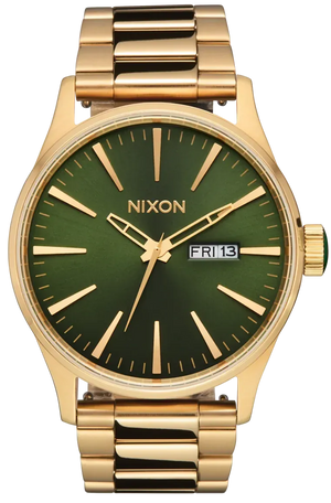 Buy Shop Nixon Sentry Green Dial Gold Steel Strap Watch for Men - A356-1919 USA Online