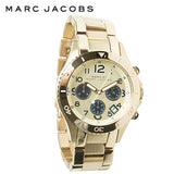 Marc Jacobs Rock Metal Chronograph Gold Dial Gold Steel Strap Watch for Men - MBM3158