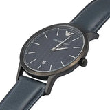 Buy Shop Emporio Armani Renato Blue Dial Blue Leather Strap Watch For Men - AR2479 USA Online