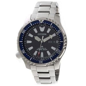Buy Shop Citizen Promaster Fugu Limited Edition Diver's 200m Automatic Black Dial Silver Steel Strap Watch For Men - NY0098-84E USA Online