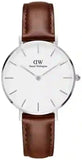 Buy Shop Daniel Wellington Classic Petite St Mawes White Dial Brown Leather Strap Watch For Women - DW00100187 USA Online