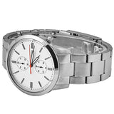 Fossil Townsman White Dial Silver Steel Strap Watch for Men - FS5346