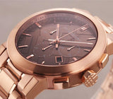 Buy Shop Burberry The City Grey Dial Rose Gold Steel Strap Watch for Men - BU9353 USA Online
