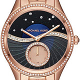 Buy Shop Michael Kors Lauryn Blue Dial Rose Gold Steel Strap Watch for Women - MK3723 USA Online