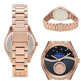 Buy Shop Michael Kors Lauryn Blue Dial Rose Gold Steel Strap Watch for Women - MK3723 USA Online