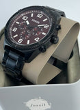 Buy Shop Fossil Brox Multifunction Maroon Dial Black Steel Strap Watch for Women - BQ2803 USA Online