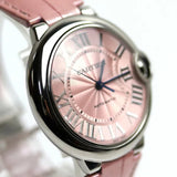 Buy Shop Cartier Ballon Bleu De Cartier Pink Dial Pink Leather Strap Watch for Women - WSBB0007 USA Online