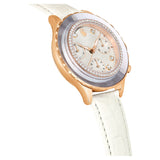 Swarovski Octea Chrono Crystals White Dial White Leather Strap Watch for Women - 5671150