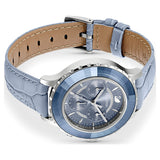 Swarovski Octea Lux Chrono Blue Dial Blue Leather Strap Watch for Women - 5580600