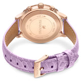 Swarovski Octea Lux Chrono Purple Dial Purple Leather Strap Watch for Women - 5632263