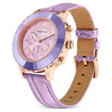 Buy Shop Swarovski Octea Lux Chrono Purple Dial Purple Leather Strap Watch for Women - 5632263 USA Online