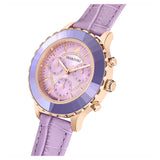 Buy Shop Swarovski Octea Lux Chrono Purple Dial Purple Leather Strap Watch for Women - 5632263 USA Online