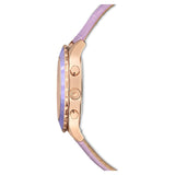 Swarovski Octea Lux Chrono Purple Dial Purple Leather Strap Watch for Women - 5632263