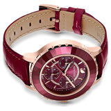 Buy Shop Swarovski Octea Lux Chrono Red Dial Red Leather Strap Watch for Women - 5547642 USA Online