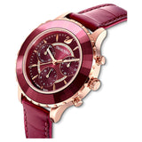 Swarovski Octea Lux Chrono Red Dial Red Leather Strap Watch for Men - 5646975