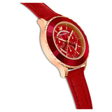 Swarovski Octea Lux Chrono Red Dial Red Leather Strap Watch for Men - 5646975