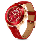 Buy Shop Swarovski Octea Lux Chrono Red Dial Red Leather Strap Watch for Men - 5646975 USA Online