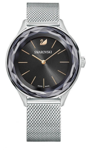 Buy Shop Swarovski Octea Nova Black Dial Silver Mesh Bracelet Watch for Women - 5430420 USA Online