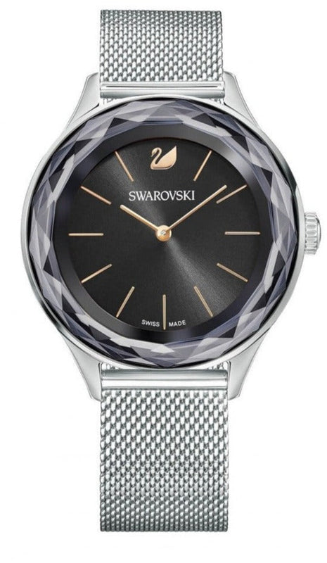 Buy Shop Swarovski Octea Nova Black Dial Silver Mesh Bracelet Watch for Women - 5430420 USA Online