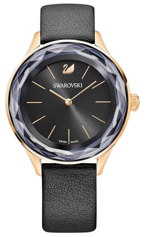 Buy Shop Swarovski Octea Nova Grey Dial Grey Leather Strap Watch for Women - 5295358 USA Online