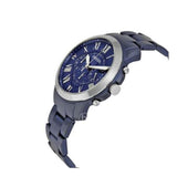 Buy Shop Fossil Grant Chronograph Blue Dial Blue Steel Strap Watch for Men - FS5230 USA Online