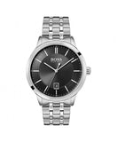 Buy Shop Hugo Boss Officer Black Dial Silver Steel Strap Watch for Men - 1513614 USA Online