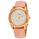 Buy Shop Guess Wonderlust Beige Dial Pink Leather Strap Watch for Women - W1065L1 USA Online