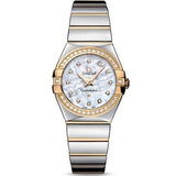 Buy Shop Omega Constellation Diamonds Mother of Pearl Dial Two Tone Steel Strap Watch for Women - 123.25.27.60.55.006 USA Online