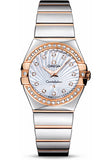 Buy Shop Omega Constellation Diamonds Mother of Pearl Dial Two Tone Steel Strap Watch for Women - 123.25.27.60.55.006 USA Online