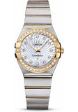 Buy Shop Omega Constellation Diamonds Mother of Pearl Dial Two Tone Steel Strap Watch for Women - 123.25.27.60.55.006 USA Online