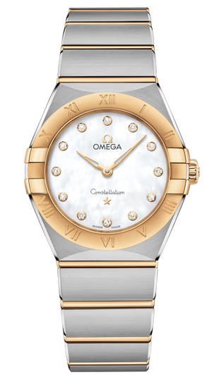 Buy Shop Omega Constellation Manhattan Mother of Pearl Dial Two Tone Steel Strap Watch for Women - 131.20.28.60.55.002 USA Online