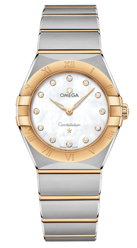 Buy Shop Omega Constellation Manhattan Mother of Pearl Dial Two Tone Steel Strap Watch for Women - 131.20.28.60.55.002 USA Online