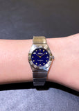 Buy Shop Omega Constellation Manhattan Quartz Diamonds Blue Dial Silver Steel Strap Watch for Women - 131.10.25.60.53.001 USA Online