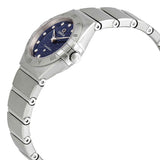 Buy Shop Omega Constellation Manhattan Quartz Diamonds Blue Dial Silver Steel Strap Watch for Women - 131.10.25.60.53.001 USA Online