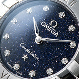 Buy Shop Omega Constellation Manhattan Quartz Diamonds Blue Dial Silver Steel Strap Watch for Women - 131.10.25.60.53.001 USA Online