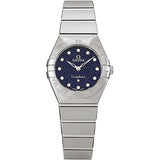 Buy Shop Omega Constellation Manhattan Quartz Diamonds Blue Dial Silver Steel Strap Watch for Women - 131.10.25.60.53.001 USA Online