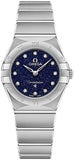Buy Shop Omega Constellation Manhattan Quartz Diamonds Blue Dial Silver Steel Strap Watch for Women - 131.10.25.60.53.001 USA Online