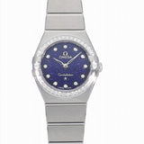 Buy Shop Omega Constellation Manhattan Quartz Diamonds Blue Dial Silver Steel Strap Watch for Women - 131.15.25.60.53.001 USA Online